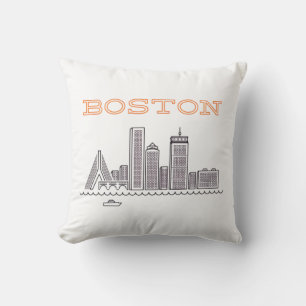 Coussin Amérique Skyline de la ville de Boston, Boston Ma