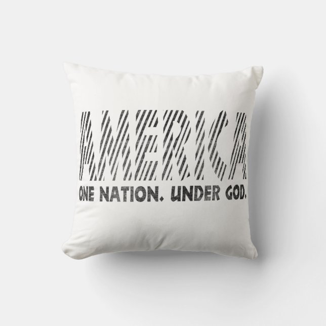 Coussin amérique, une nation sous dieu, t-shirt américain (Recto)