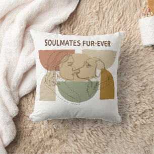 Coussin Âmes sœurs Fur-Ever Art en ligne pour maman de chi
