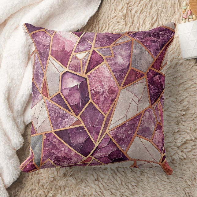 Coussin Amethyst Mosaic – Cracked Glass - Purple (Couverture)