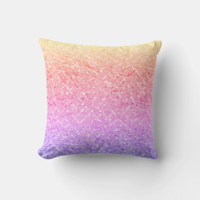 Coussin Amethyst Rose violet Ombre Arc-en-ciel Pastel (Recto)