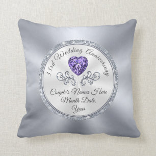 Coussin Améthyste conçu, cadeau pour 33 Mariages