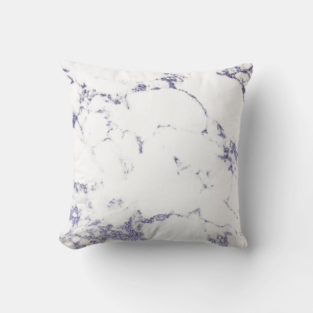 Coussin Améthyste Parties scintillant violet blanc marbre  (Recto)