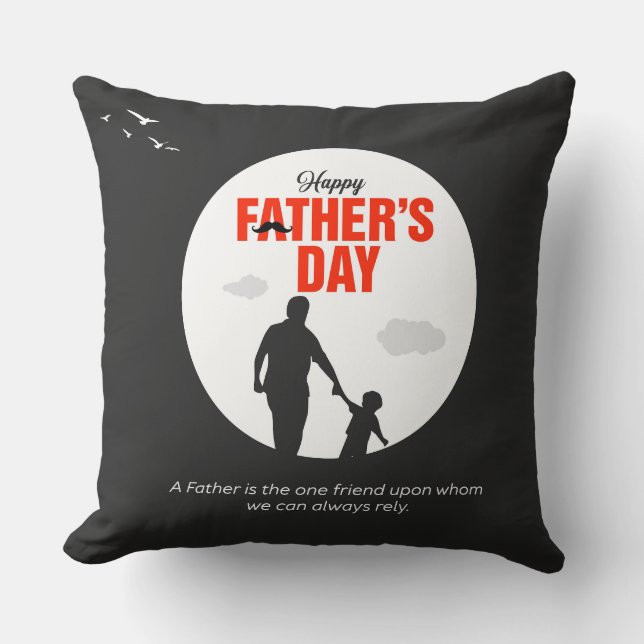 Coussin Ami fiable silhouette de père et fils (Recto)