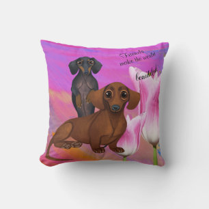 Coussin ami violet Dachshund