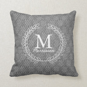 Coussin Amincissez le tissu gris décrit de Faux de