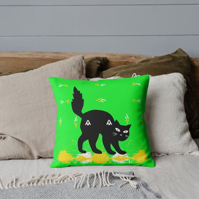 Coussin Amis de compagnie chat noir personnalisés motif li (Créateur téléchargé)