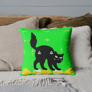 Coussin Amis de compagnie chat noir personnalisés motif li