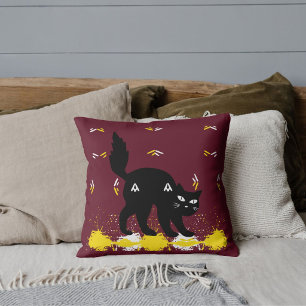 Coussin Amis de compagnie chat noir personnalisés motif ro