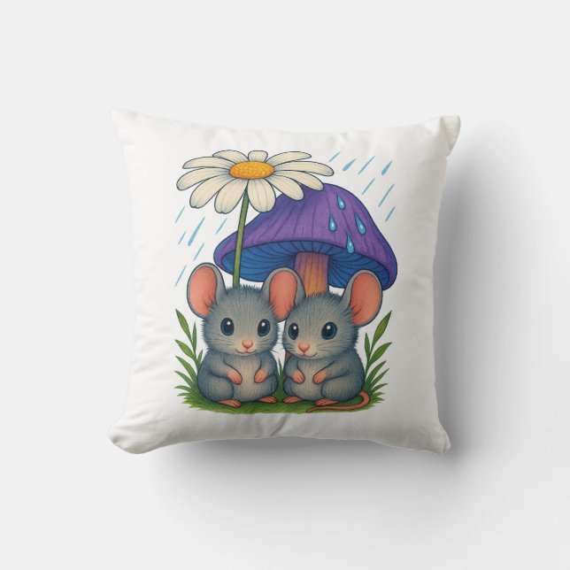 Coussin Amis de la souris sur le terrain (Recto)