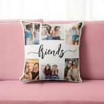 Coussin Amis de l'amitié 6 Photo Collage Keepsaké Cadeau<br><div class="desc">Célébrez l'essence de l'amitié avec l'Amis de l'amitié 6 Photo Collage Keepsaké Cadeau Jetez Oreiller. Personnalisé avec un collage joliment arrangé de six photos chères, il capture les moments spéciaux partagés avec vos amis les plus proches. Réalisée à partir de matériaux de qualité, cette coussin ajoute une touche design et...</div>