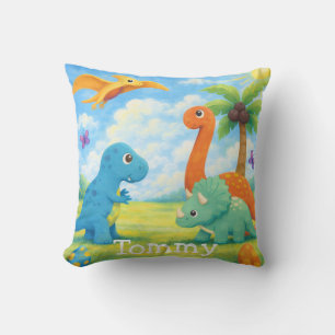 Coussin Amis Dinosaures Colorés Mignons Enfants