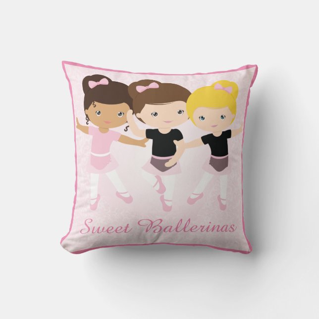 Coussin Amis doux de ballerine personnalisés (Recto)