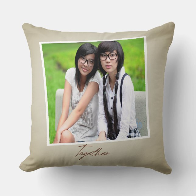 Coussin Amis ensemble photo personnalisée Jeu d'oreiller (Recto)