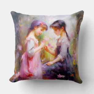 Coussin Amis et fleurs