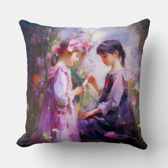 Coussin Amis et fleurs 2 (Recto)