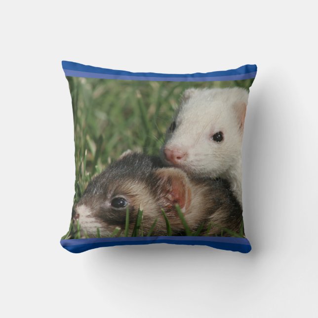 Coussin Amis mignon photo de Sleepy Ferrets (Recto)