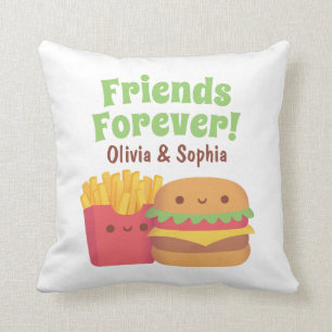 Coussin Amis pour toujours, Kawaii Frites et Meilleur Copa