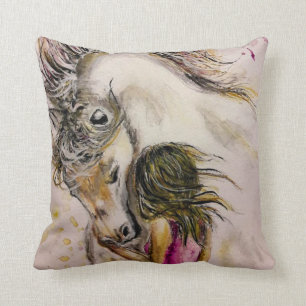 Coussin Amis sympathiques - Peinture aquarelle