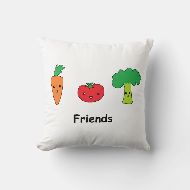 Coussin Amis végétaux heureux (Recto)