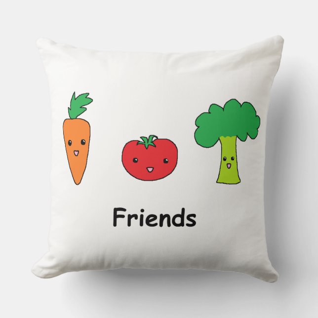 Coussin Amis végétaux heureux (Recto)