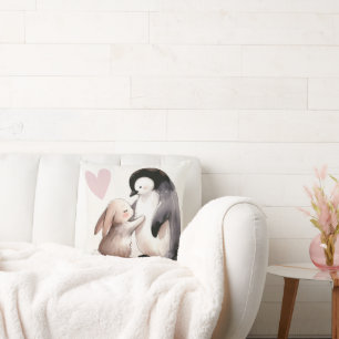 Coussin Amitié Bunny et Penguin