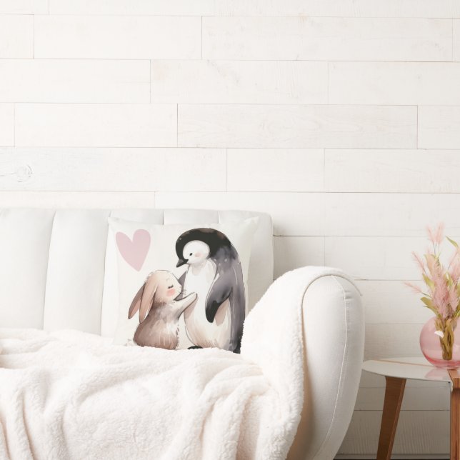 Coussin Amitié Bunny et Penguin (Canapé)