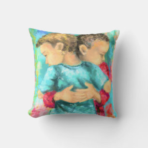 Coussin Amitié Jouer Pillow Enfants Accrocher paix amour