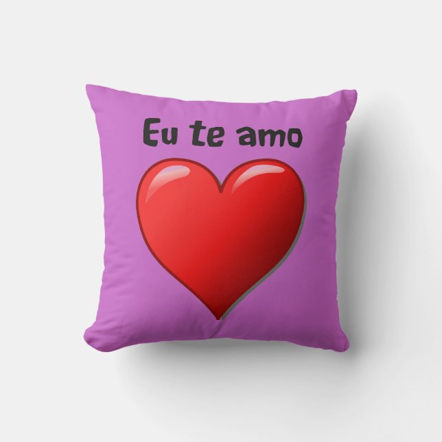 Coussin AMO de te d'Eu - je t'aime dans le Portugais (Recto)