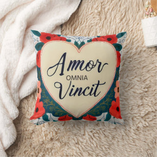 Coussin Amor Omnia Vincit - citation