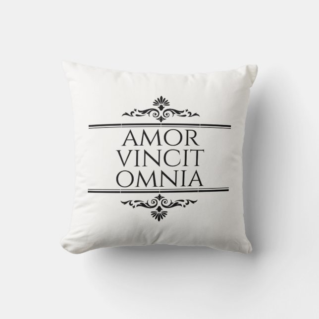 Coussin Amor Vincit Omnia - L'Amour Conquiert Tous (Recto)