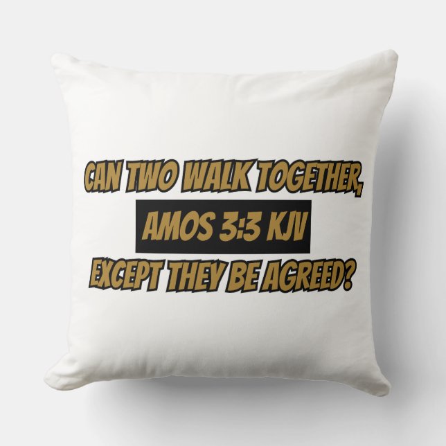 Coussin Amos 3:3 KJV Bible Verse Écriture (Recto)