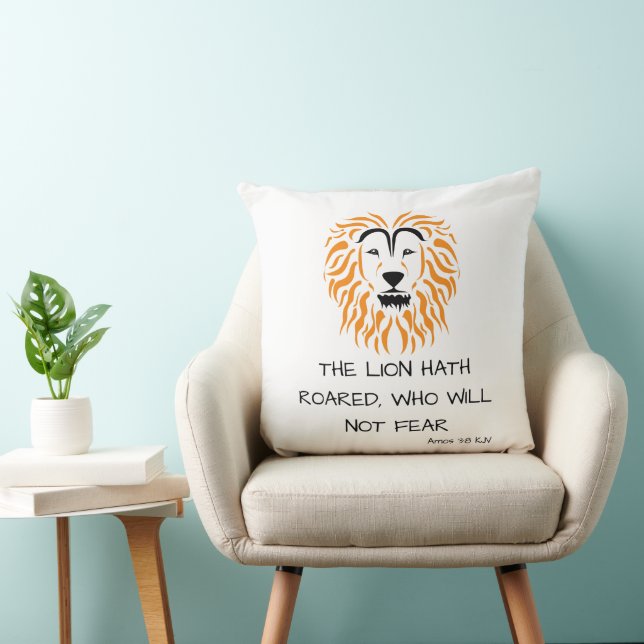 Coussin Amos 3:8 KJV Bible Scripture Verse (Chaise)