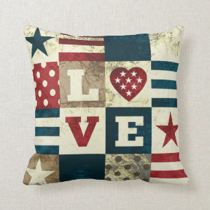 Coussin Amour Amérique patriotique