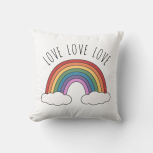 Coussin Amour Amour Amour Arc-en-ciel