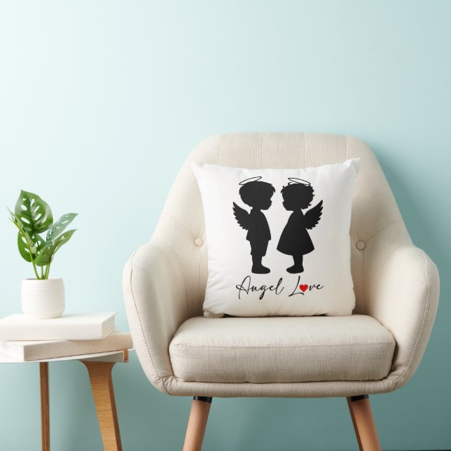 Coussin Amour Ange – Conception de Couple Ange Mignon (Chaise)