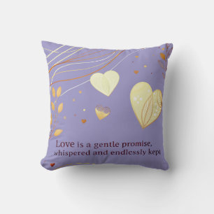 Coussin Amour Artistique Cœur Doré Élégant