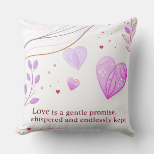 Coussin Amour Artistique Cœur Doré Élégant