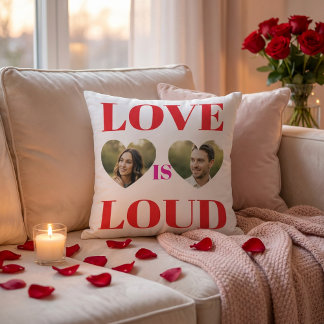 Coussin Amour Audacieux Est Fort Typographie De Cœur De La