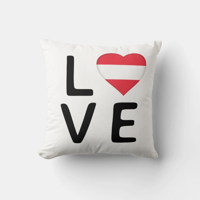 Coussin Amour - Autriche Drapeau Jeu d'oreiller (Recto)