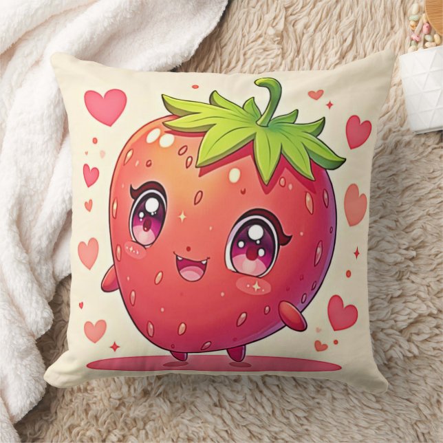 Coussin Amour aux fraises adorable (Couverture)