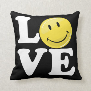 Coussin Amour avec un visage heureux classique du sourire