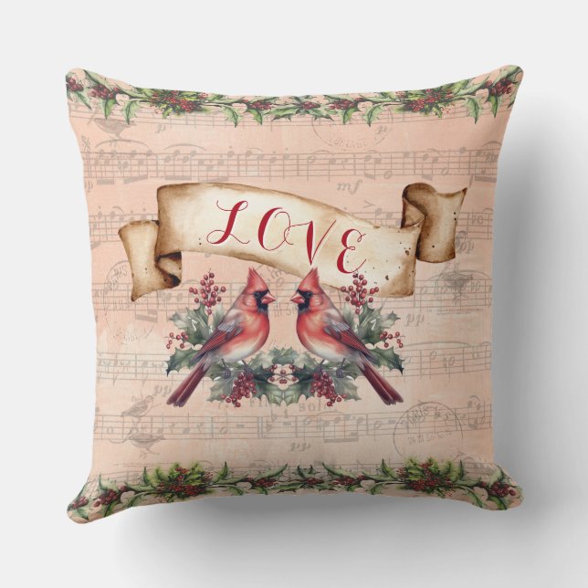 Coussin Amour, Cloches, Musique & Cachet de la Poste Paris (Verso)