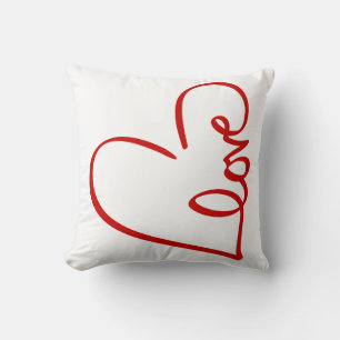 Coussin Amour Cœur Mot Art Rouge Saint-Valentin