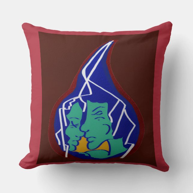 Coussin Amour comme la foudre dans une larme (Recto)