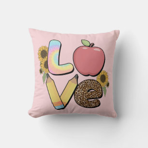 Coussin Amour - Conception colorée de l'enseignant avec po