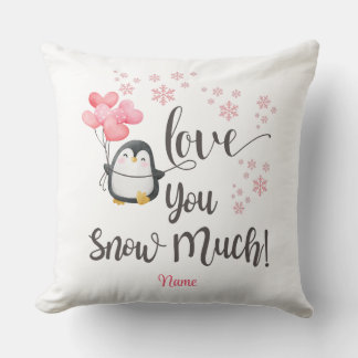 Coussin Amour - Cute Valentine Penguin Personnalisé