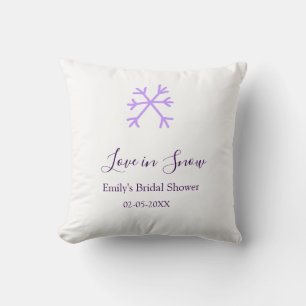 Coussin Amour dans la neige douche de mariée flocons de ne