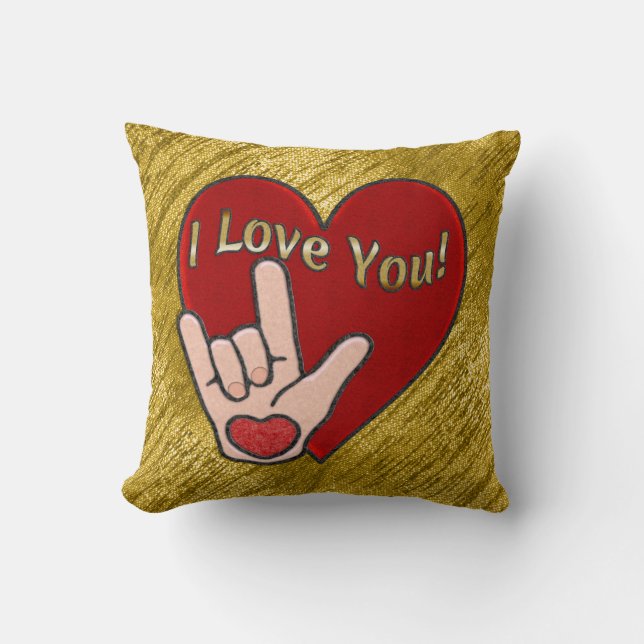 Coussin Amour d'ASL (coussin de pouce 20x20) (Recto)