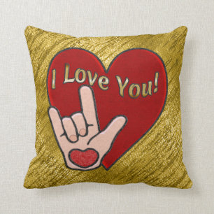 Coussin Amour d'ASL (coussin de pouce 20x20)